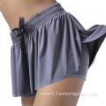 Polyester Mini Split Drawstring Golf Skirt Sexy Women